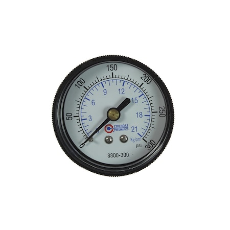 Coilhose Pneumatics 2" Dial Gauge 1/4" Back Mount 0-300 PSI 8800-300